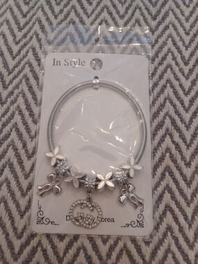 Silver Flower Charm Bracelet